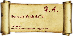 Hersch András névjegykártya